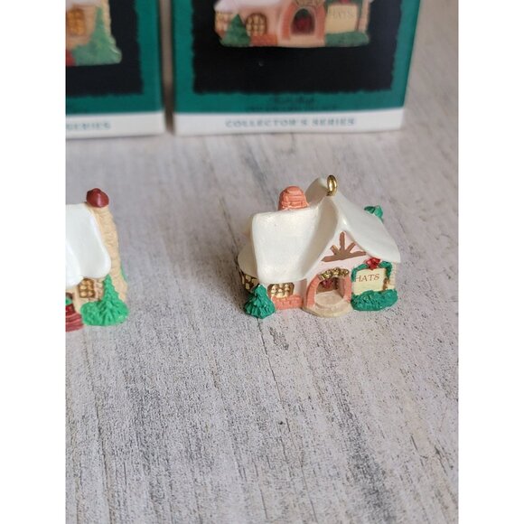 Hallmark miniature Old English Village House ornament Xmas set - Picture 4 of 6